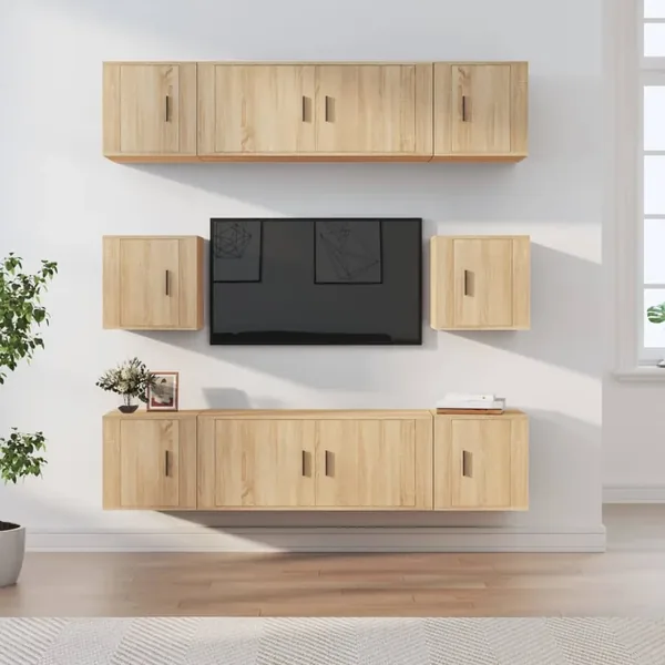 Ensemble de meubles TV 8 pcs Chêne sonoma Bois d'ingénierie