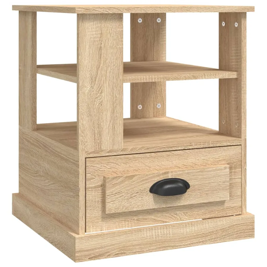 Table d'appoint chêne sonoma 50x50x60 cm bois d'ingénierie - 2