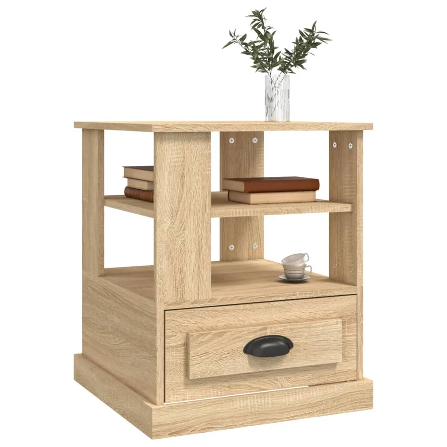 Table d'appoint chêne sonoma 50x50x60 cm bois d'ingénierie - 4