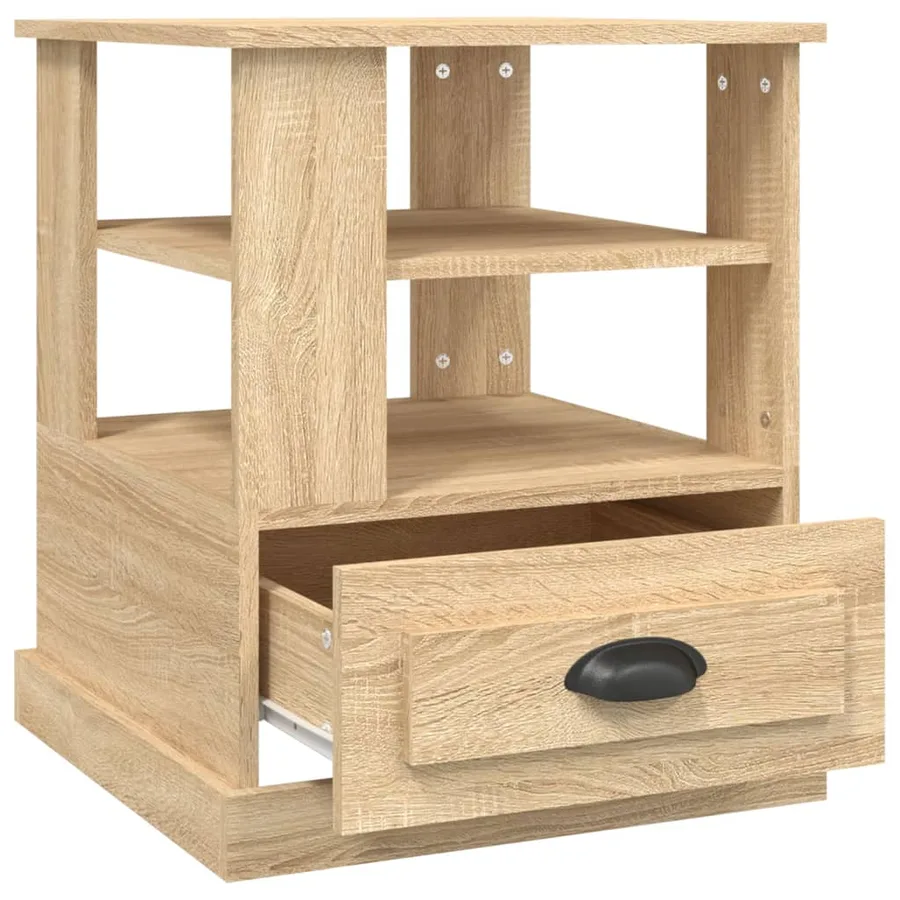 Table d'appoint chêne sonoma 50x50x60 cm bois d'ingénierie - 8