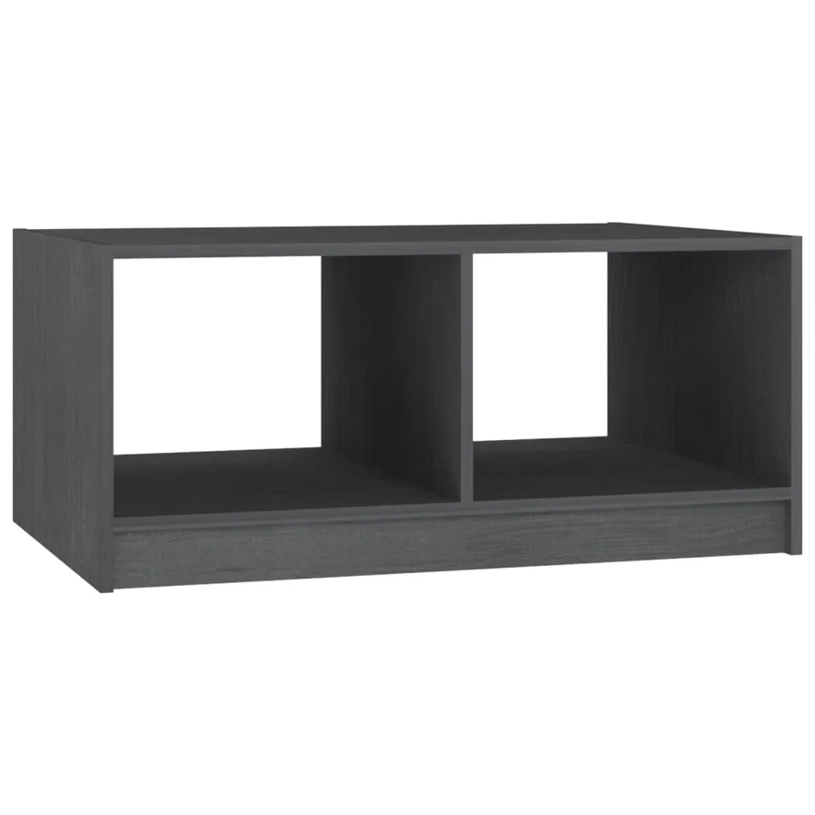 Table basse gris 75x50x33,5 cm bois de pin massif - 2
