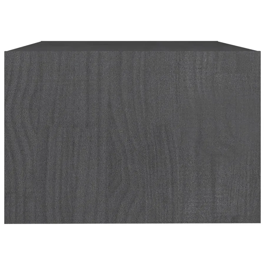 Table basse gris 75x50x33,5 cm bois de pin massif - 6