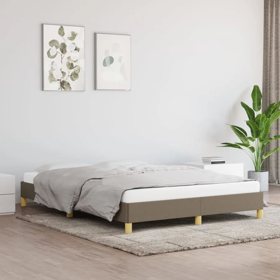 Cadre de lit sans matelas taupe 140x190 cm tissu