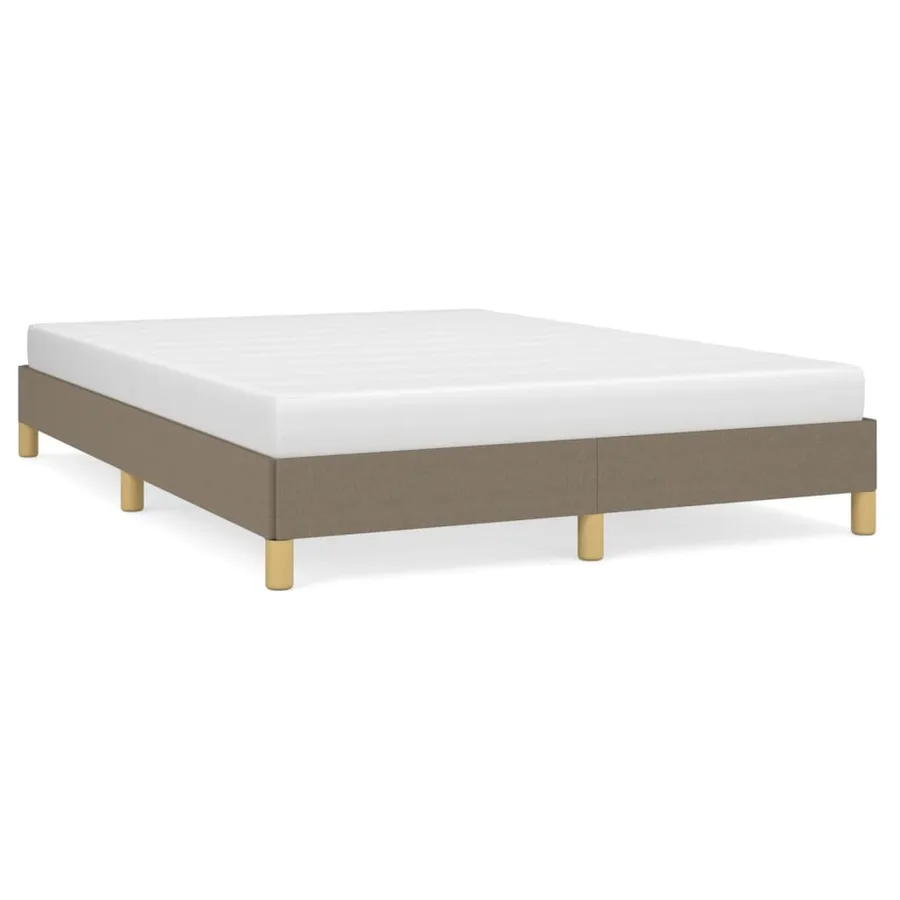 Cadre de lit sans matelas taupe 140x190 cm tissu - 2