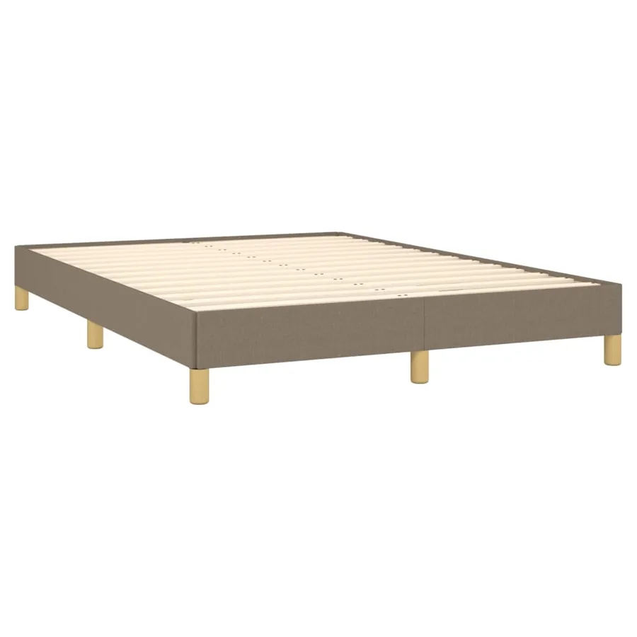 Cadre de lit sans matelas taupe 140x190 cm tissu - 4