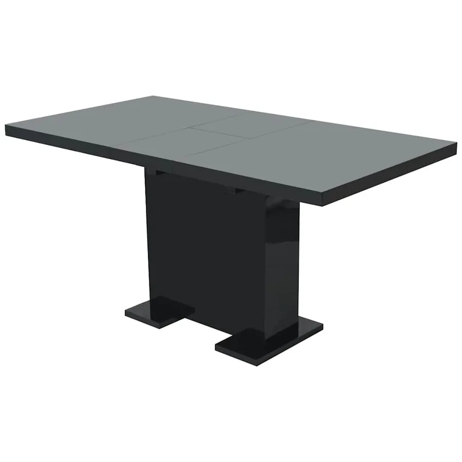 Table à manger extensible noir brillant