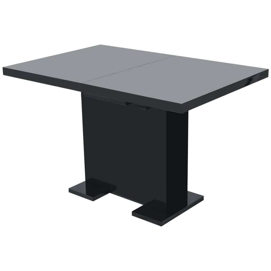 Table à manger extensible noir brillant - 4