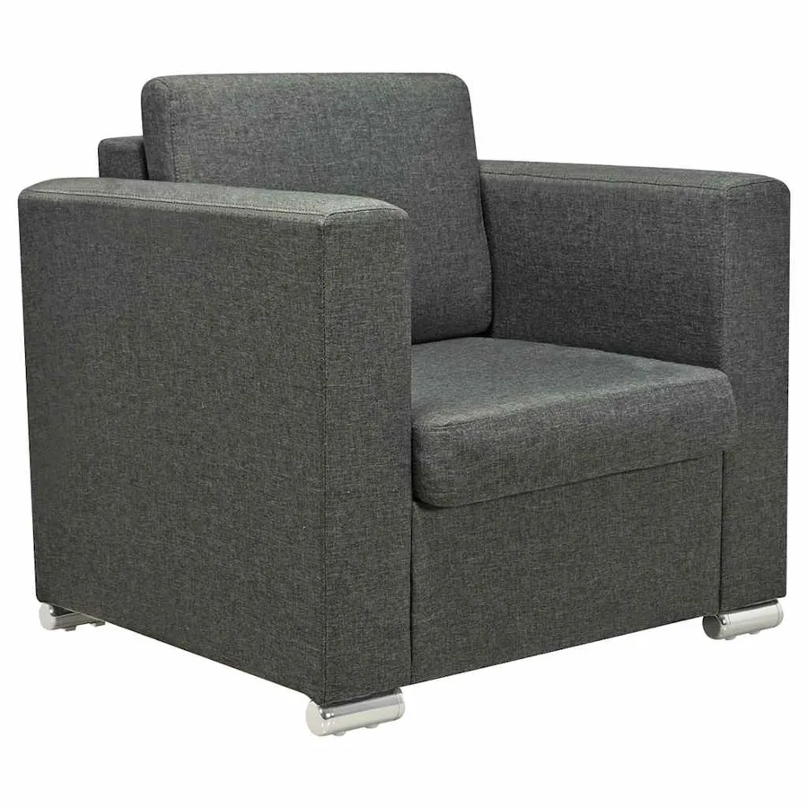Fauteuil gris foncé tissu - 2