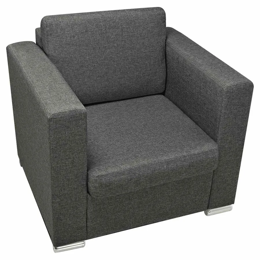 Fauteuil gris foncé tissu - 3