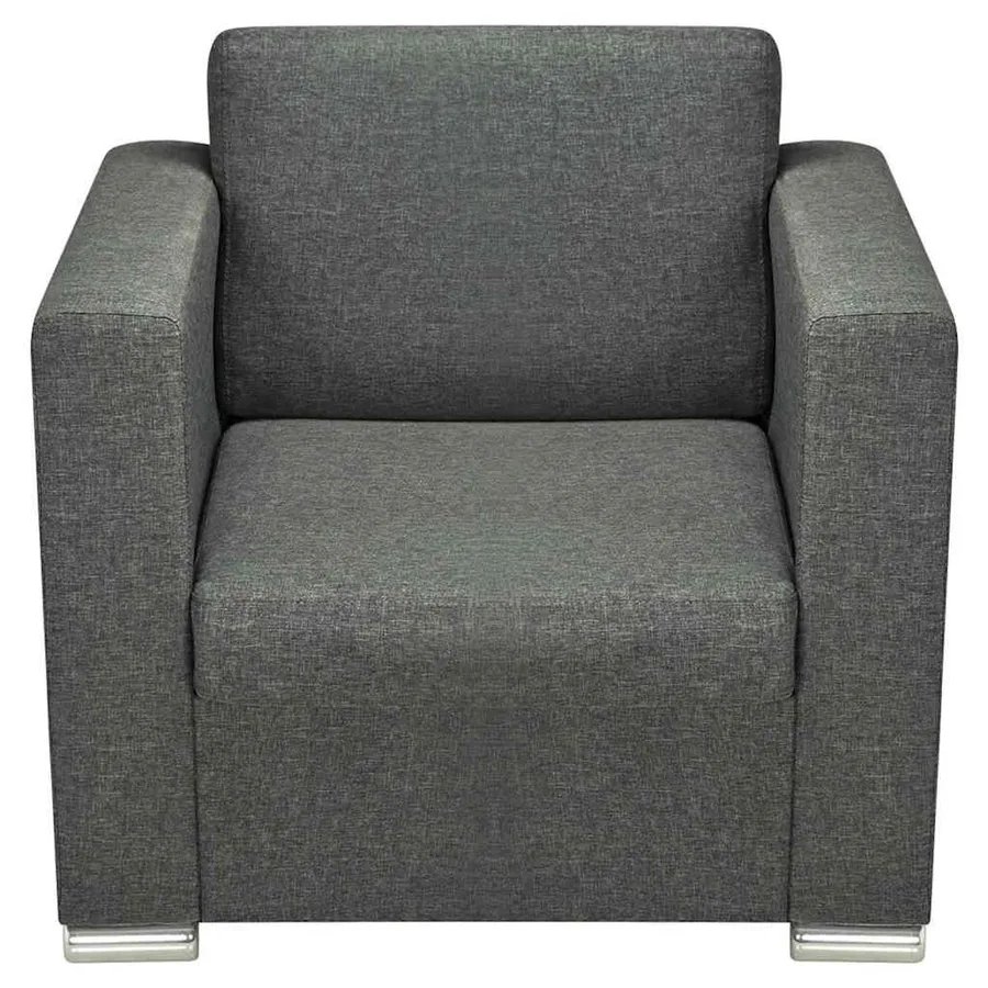 Fauteuil gris foncé tissu - 4
