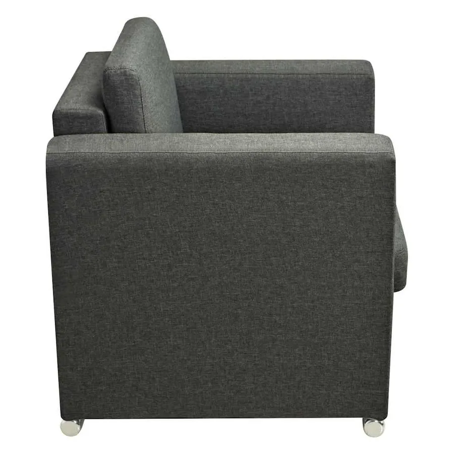 Fauteuil gris foncé tissu - 5