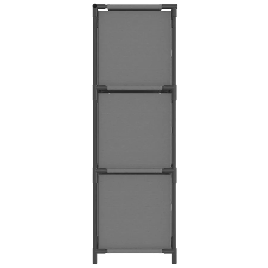 Armoire de rangement 3 tiroirs en tissu Gris 34x34x101 cm Acier - 4