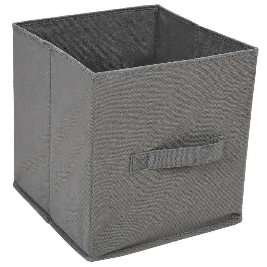 Armoire de rangement 3 tiroirs en tissu Gris 34x34x101 cm Acier - 5