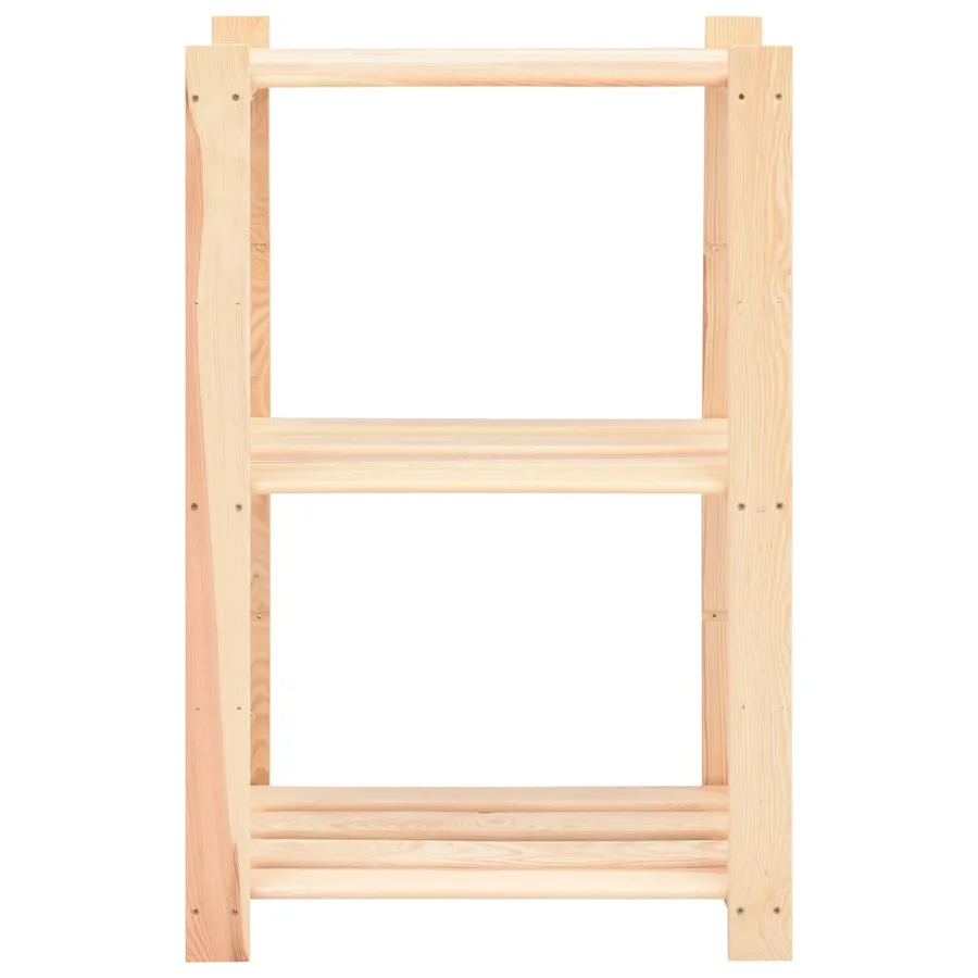 Étagère de stockage 3 niveaux 60x38x90 cm Pin solide 150 kg - 3