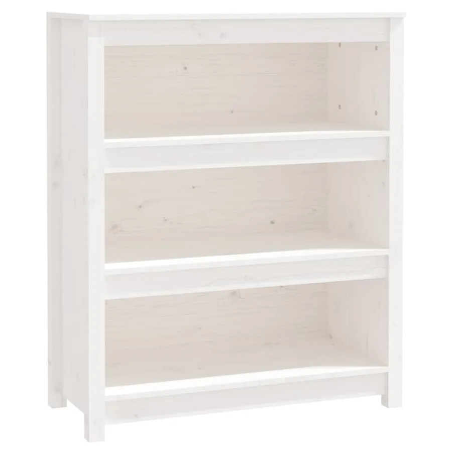 Bibliothèque Blanc 80x35x97 cm Bois de pin massif - 2