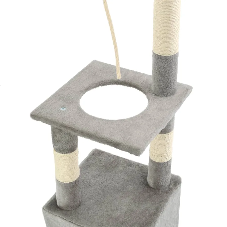 Arbre à chat avec griffoirs en sisal 109 cm Gris - 5