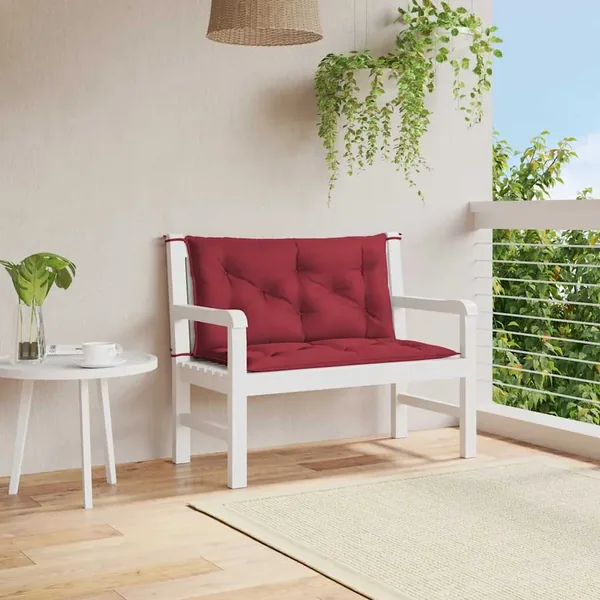 Coussin de banc de jardin rouge bordeaux tissu oxford