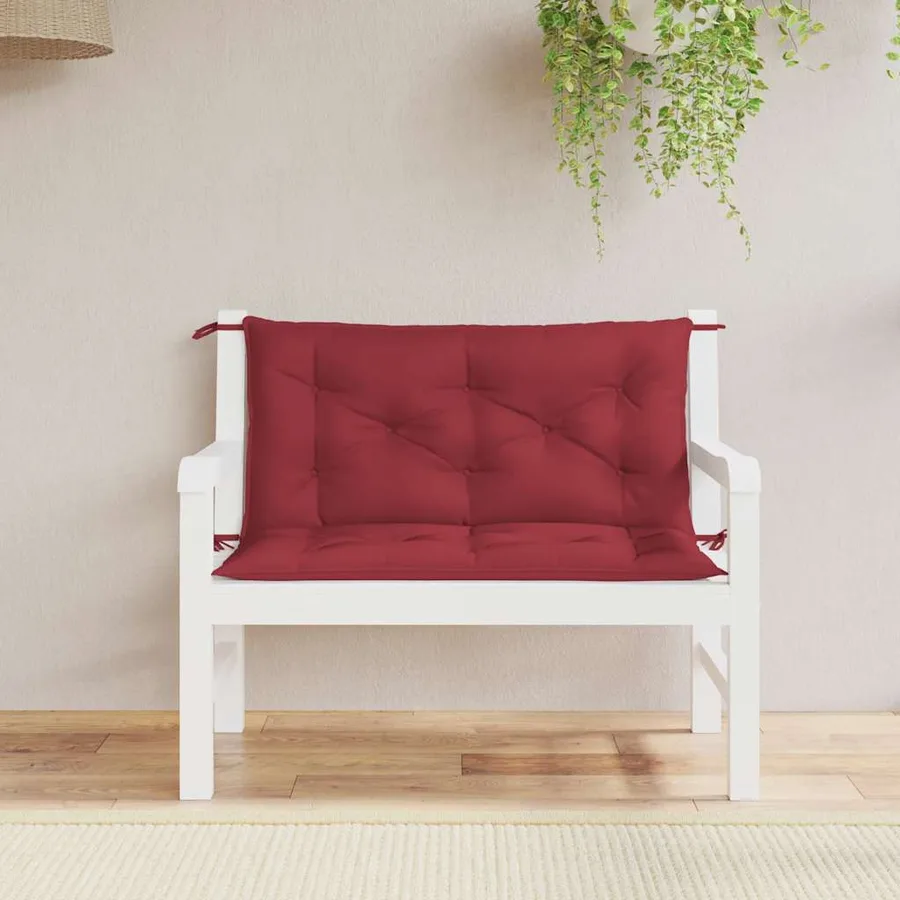 Coussin de banc de jardin rouge bordeaux tissu oxford - 3