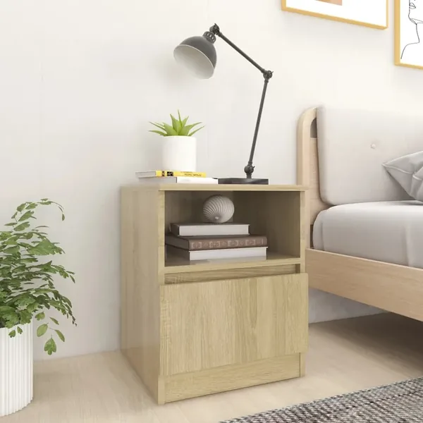 Table de chevet chêne sonoma 40x40x50 cm bois d'ingénierie