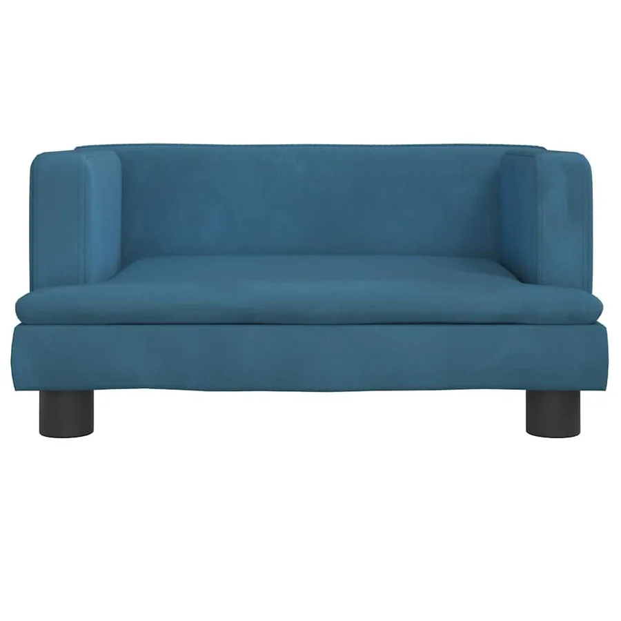 Lit pour chien bleu 60x40x30 cm velours - 3