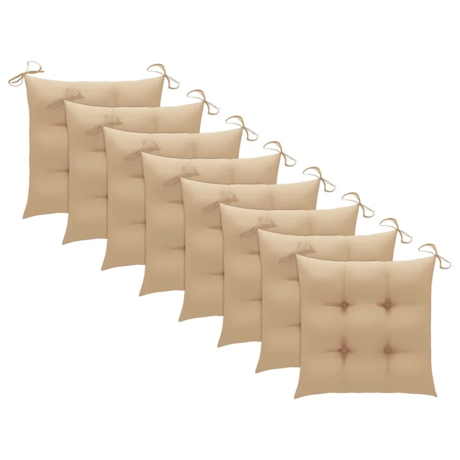 Chaises de jardin avec coussins lot de 8 Bois d'acacia solide - 5
