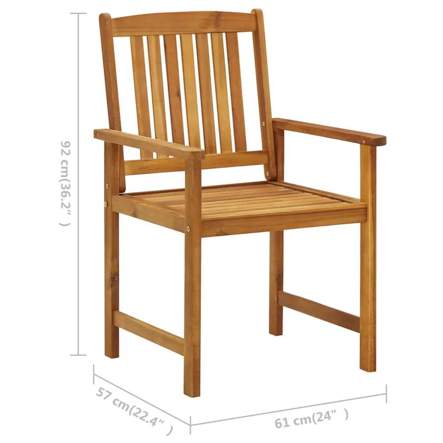 Chaises de jardin avec coussins lot de 8 Bois d'acacia solide - 9