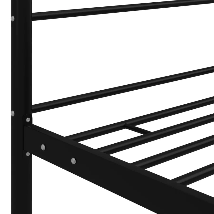 Cadre de lit à baldaquin sans matelas noir 140x200 cm métal - 5