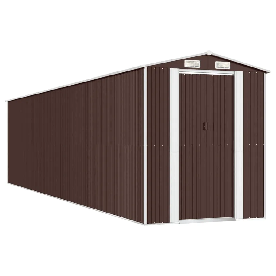 Abri de jardin Marron foncé 192x855x223 cm Métal galvanisé - 2