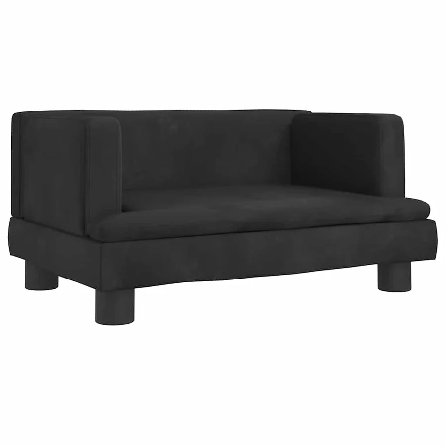 Lit pour chien noir 60x40x30 cm velours - 2