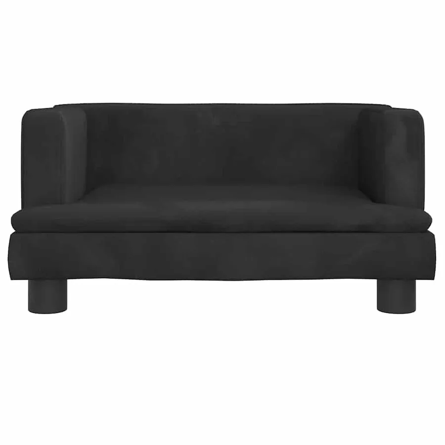 Lit pour chien noir 60x40x30 cm velours - 3