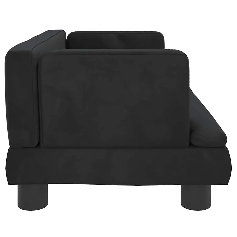 Lit pour chien noir 60x40x30 cm velours - 4