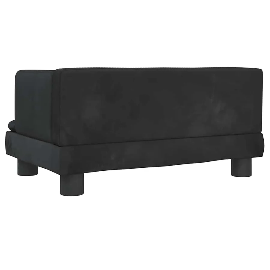 Lit pour chien noir 60x40x30 cm velours - 5