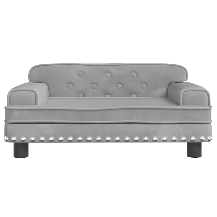 Lit pour chien gris clair 70x45x30 cm velours - 3