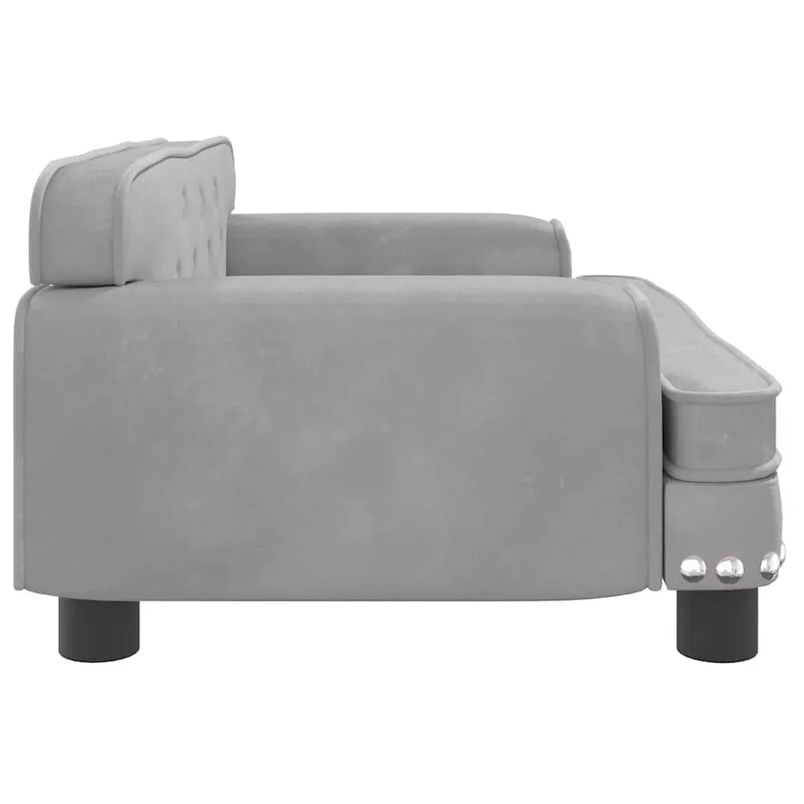 Lit pour chien gris clair 70x45x30 cm velours - 4