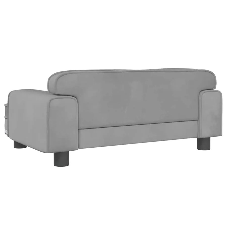 Lit pour chien gris clair 70x45x30 cm velours - 5