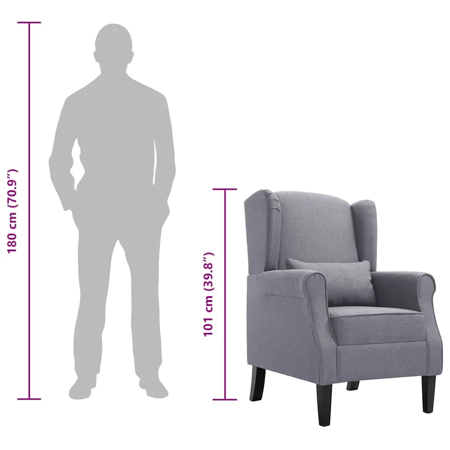 Fauteuil gris foncé tissu - 10