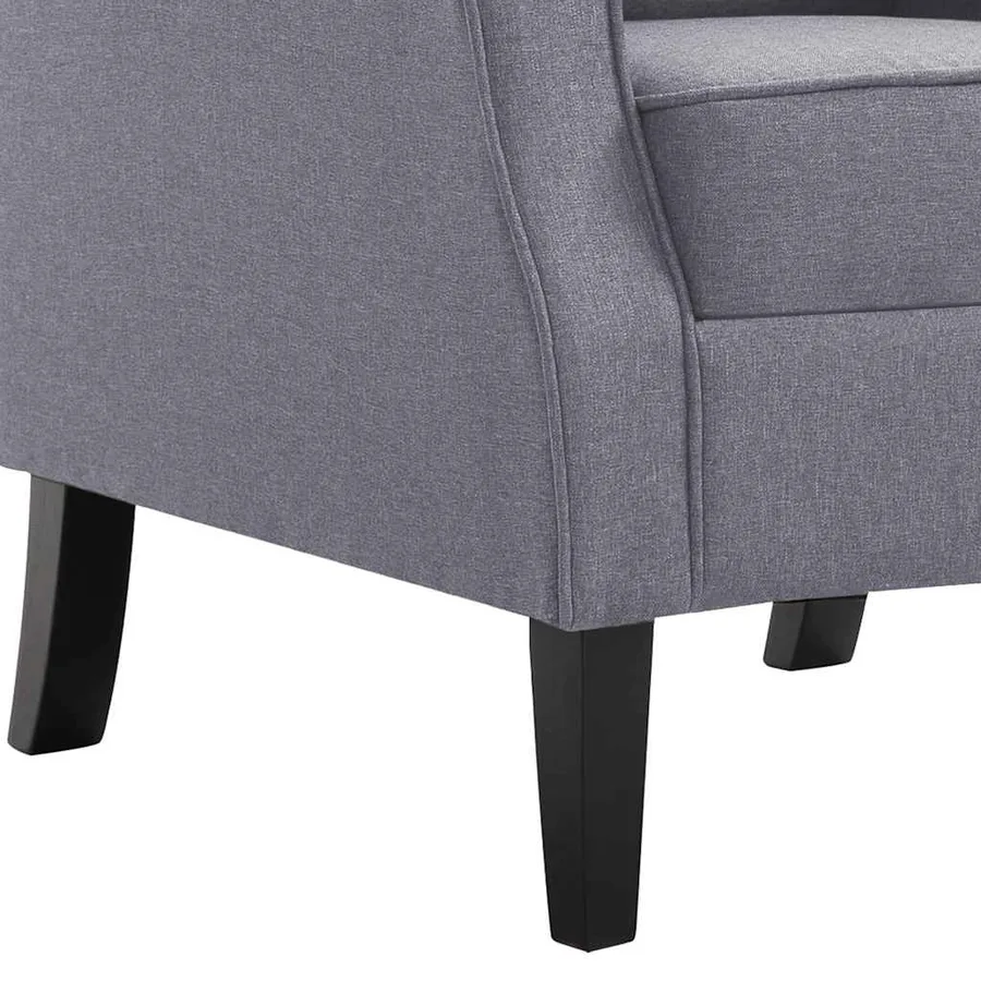 Fauteuil gris foncé tissu - 7