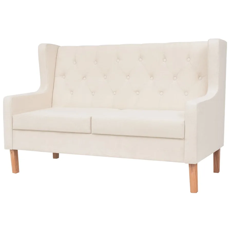 Ensemble de canapés 2 pcs tissu blanc crème - 2
