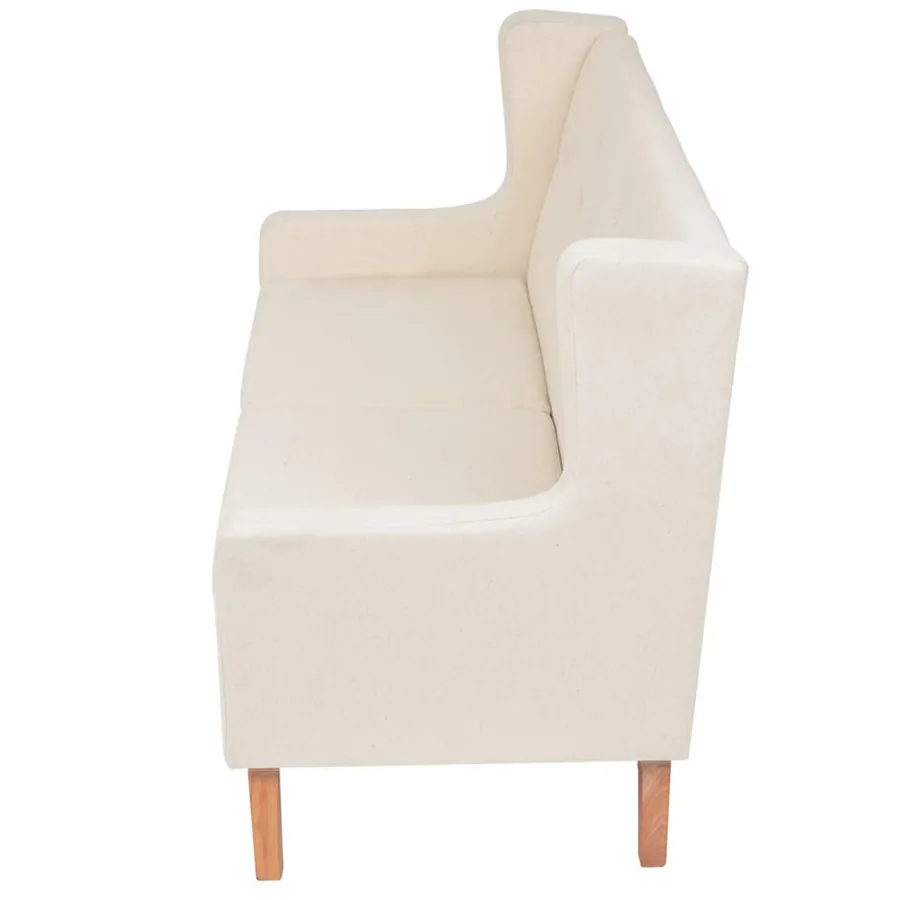 Ensemble de canapés 2 pcs tissu blanc crème - 4