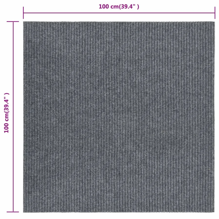 Tapis 100x100 cm gris - 7