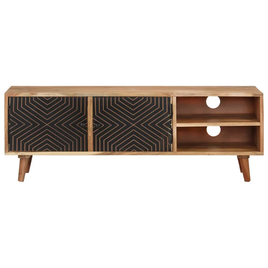 Meuble TV 115x30x39 cm Bois d'acacia massif - 2