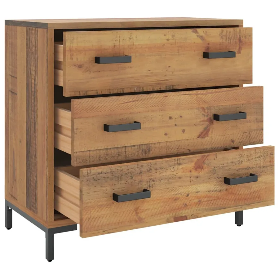 Commode 75x35x70 cm Bois de pin massif - 4