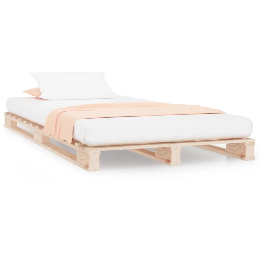 Lit de palette 75x190 cm bois pin massif petit simple - 2