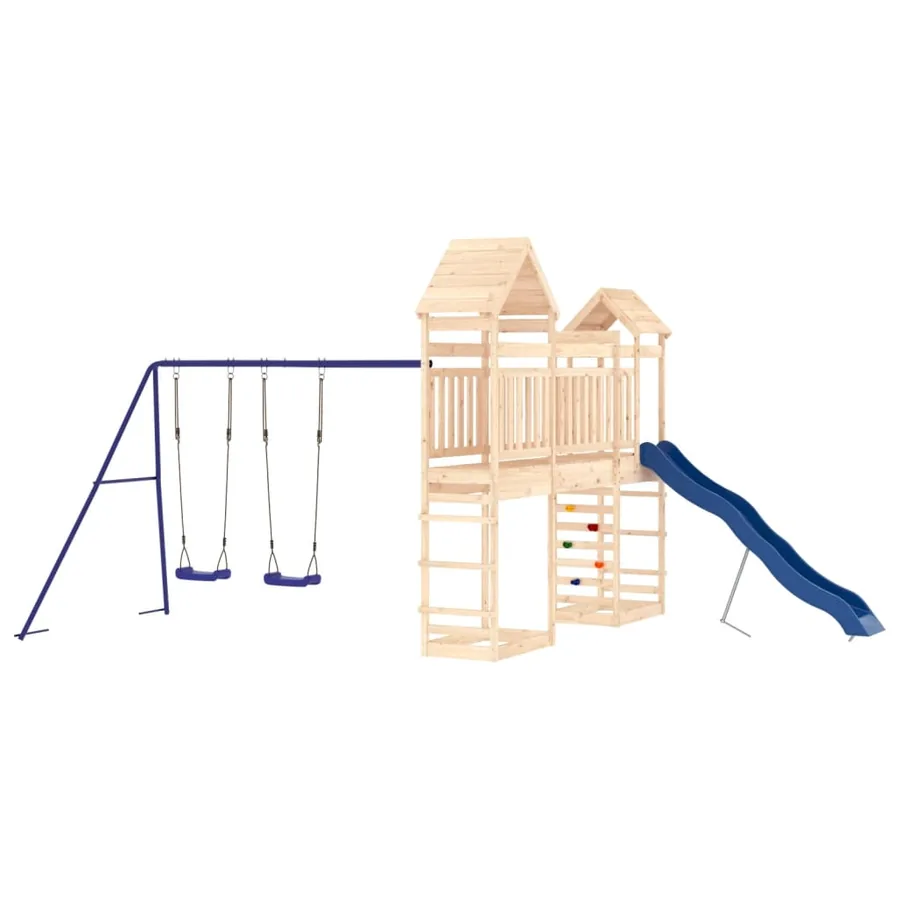 Aire de jeux d'extérieur bois de pin massif - 4