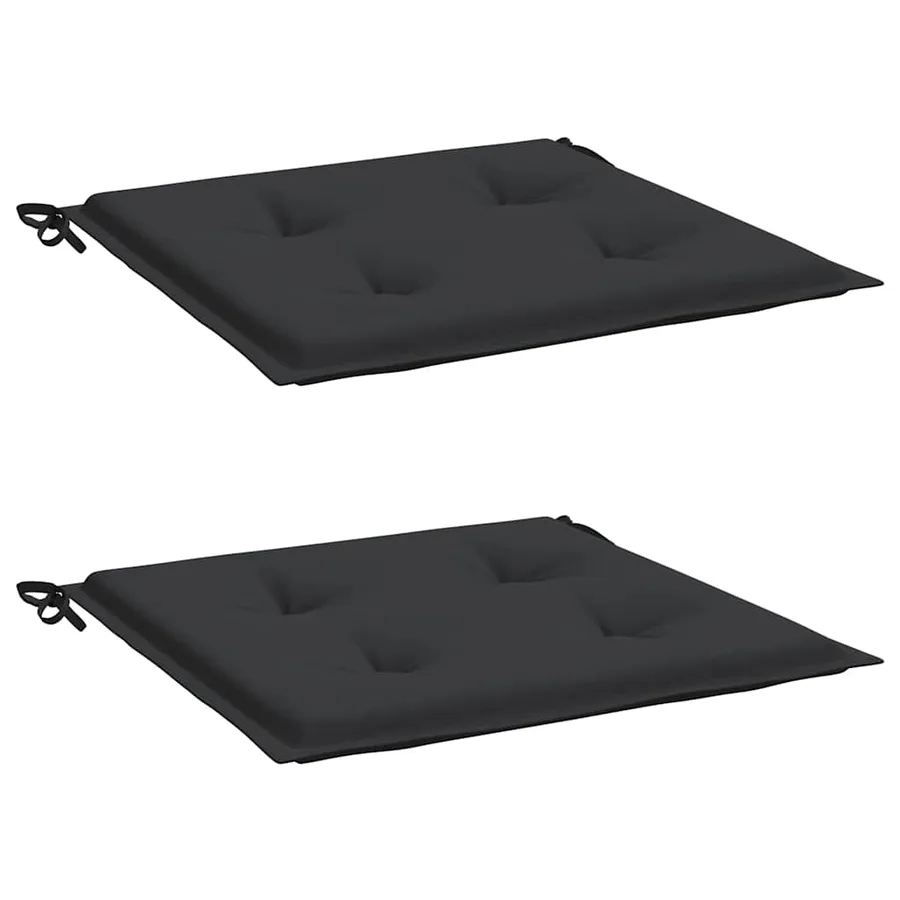 Coussins de chaise de jardin lot de 2 noir 50x50x4 cm - 3