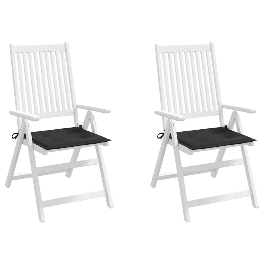 Coussins de chaise de jardin lot de 2 noir 50x50x4 cm - 7