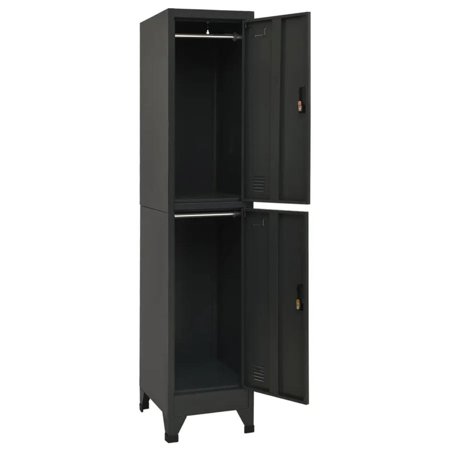 Armoire à casiers Anthracite 38x45x180 cm Acier - 3