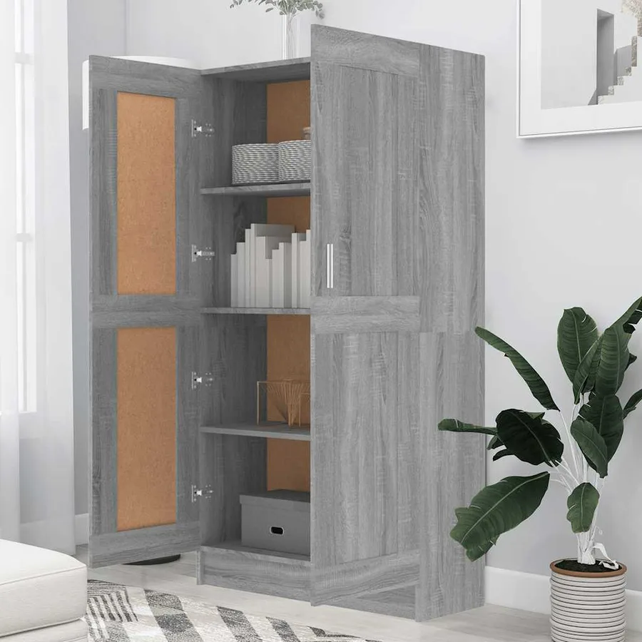 Bibliothèque Sonoma gris 82,5x30,5x150 cm Bois d'ingénierie - 3