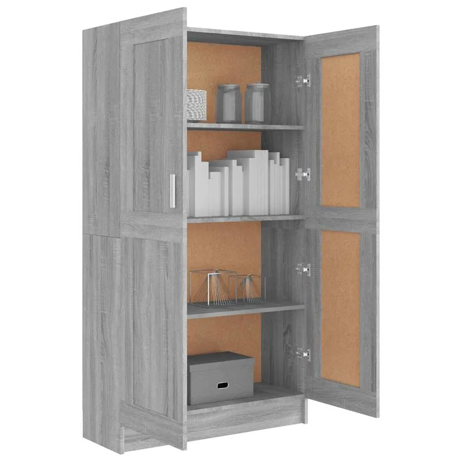 Bibliothèque Sonoma gris 82,5x30,5x150 cm Bois d'ingénierie - 7