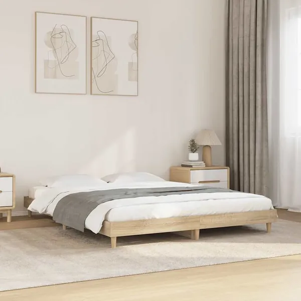 Cadre de lit sans matelas chêne sonoma 140x200 cm